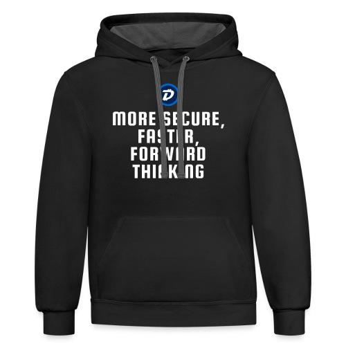 Digibyte. More secure, faster, forward thinking - Unisex Contrast Hoodie