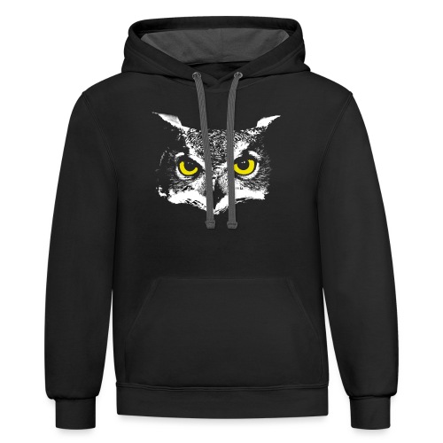 Owl Head - Unisex Contrast Hoodie