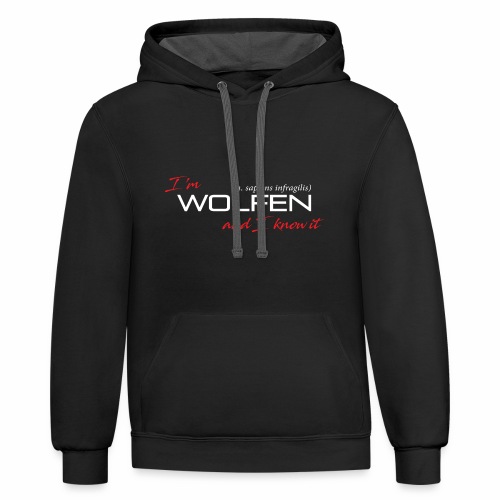 Wolfen Atitude on Dark - Unisex Contrast Hoodie