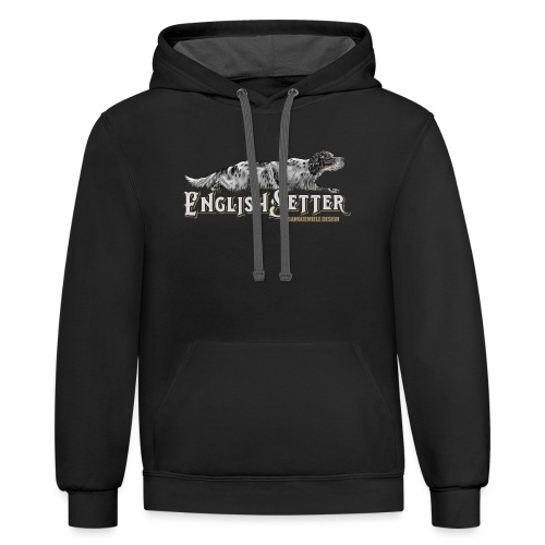english setter crawling - Unisex Contrast Hoodie