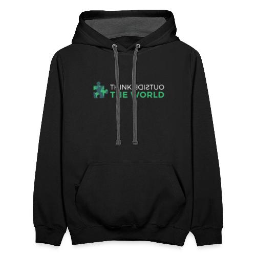 Think Outside The World - Unisex Contrast Hoodie
