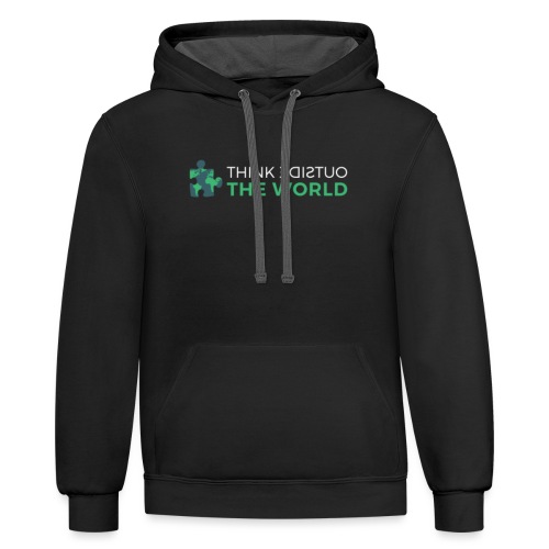 Think Outside The World - Unisex Contrast Hoodie