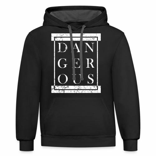 DANGEROUS - Grunge Block Box Gift Ideas - Unisex Contrast Hoodie