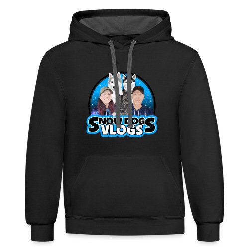 Snow Dogs Vlogs Family Logo - Unisex Contrast Hoodie
