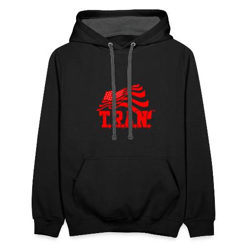 New Tran Logo Transparent RED png - Unisex Contrast Hoodie