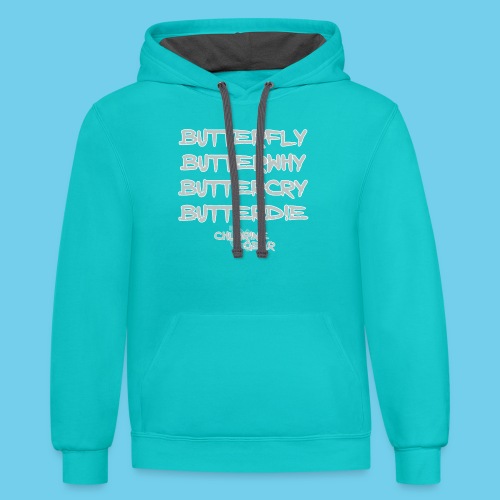 Butterwhy.png - Unisex Contrast Hoodie