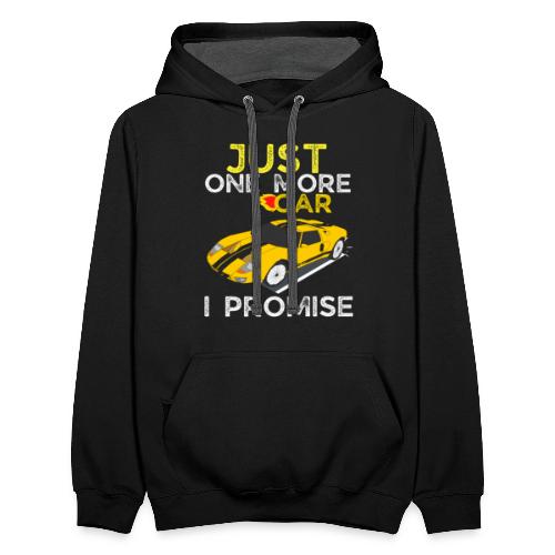 Just One More Car I Promise - Funny Mechanic Car - Unisex Contrast Hoodie