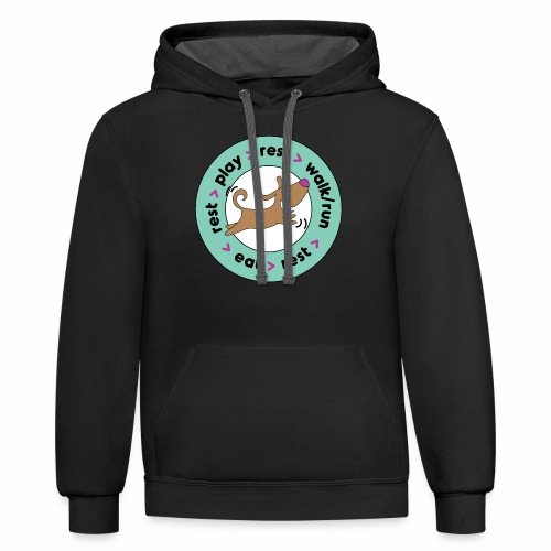 Dogs' Circle of Happiness - Unisex Contrast Hoodie