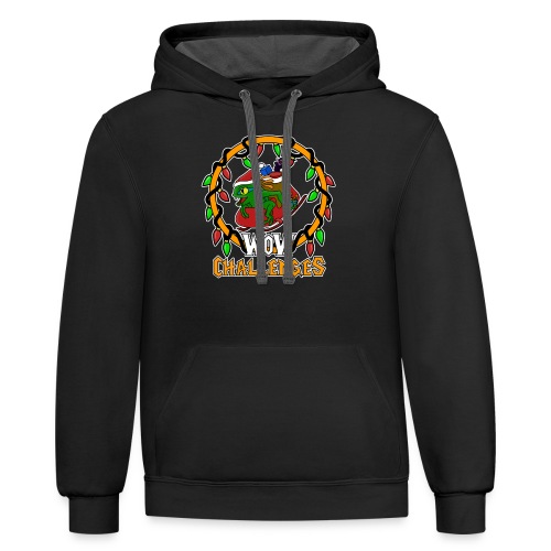 WoW Challenges Holiday Murloc WHITE - Unisex Contrast Hoodie