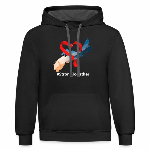 NS Strong Together white - Unisex Contrast Hoodie
