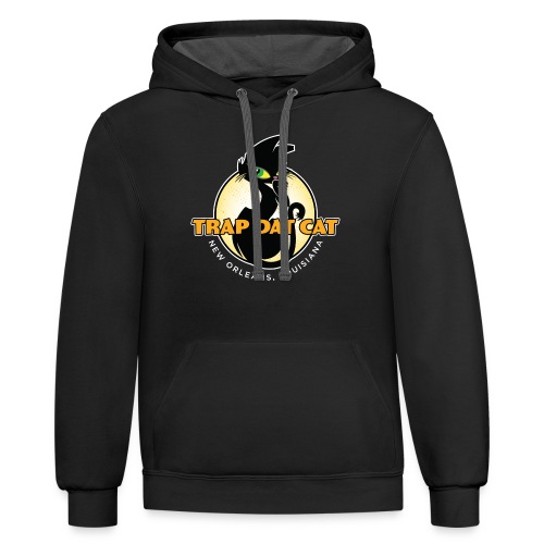 Trap Dat Cat Offical Logo - FOR DARK BACKGROUNDS - Unisex Contrast Hoodie