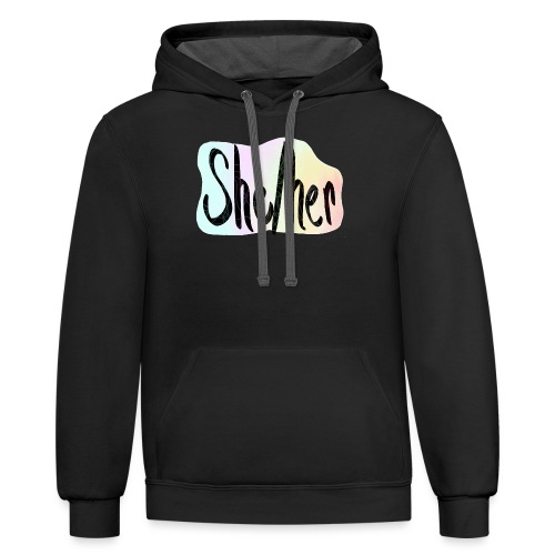She/Her 1 - Large - Unisex Contrast Hoodie