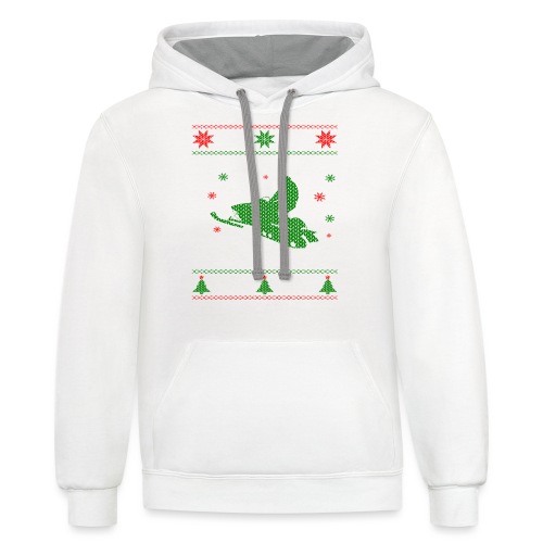 Oh What Fun Snowmobile Ugly Sweater style - Unisex Contrast Hoodie