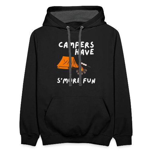 Campers Have S'more Fun Funny Camping Sayings - Unisex Contrast Hoodie