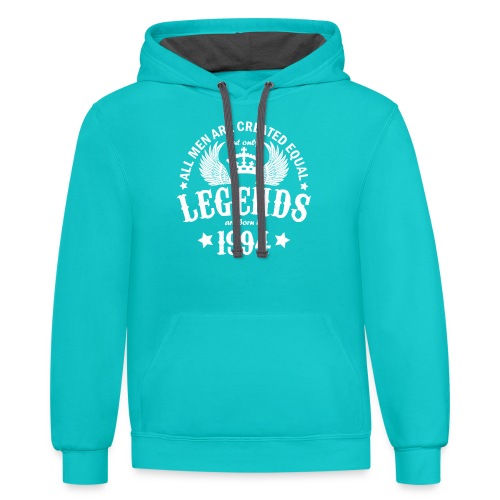 Legends are Born in 1994 - Unisex Contrast Hoodie