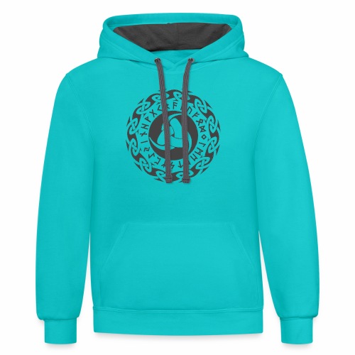 Triskelion - The 3 Horns of Odin Gift Ideas - Unisex Contrast Hoodie