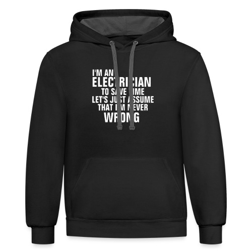 Electrician Gift for Electrician Professional Line - Unisex Contrast Hoodie