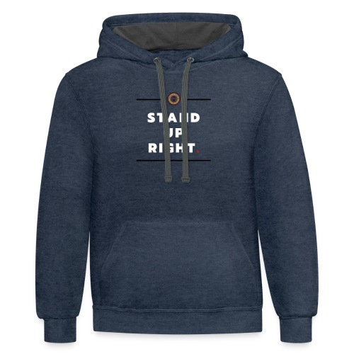 Stand up (White) - Unisex Contrast Hoodie