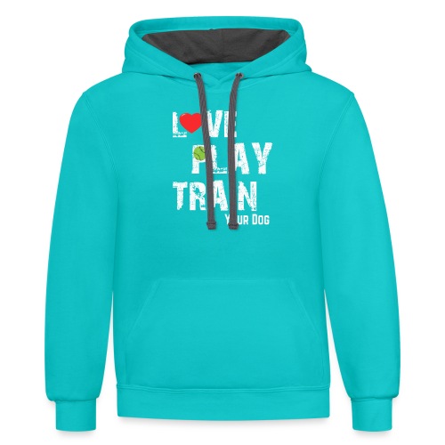 Love.Play.Train Your dog - Unisex Contrast Hoodie