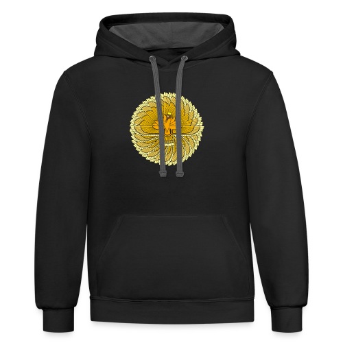 Farvahar Colorful Circle - Unisex Contrast Hoodie
