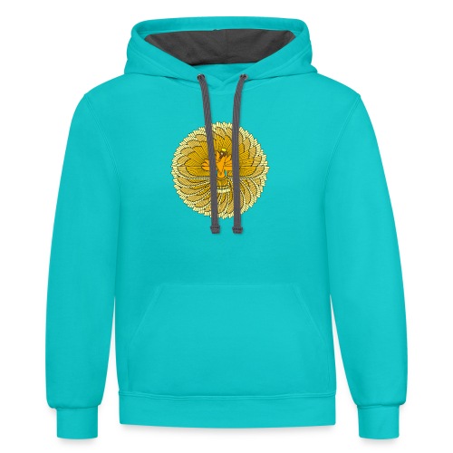 Farvahar Colorful Circle - Unisex Contrast Hoodie