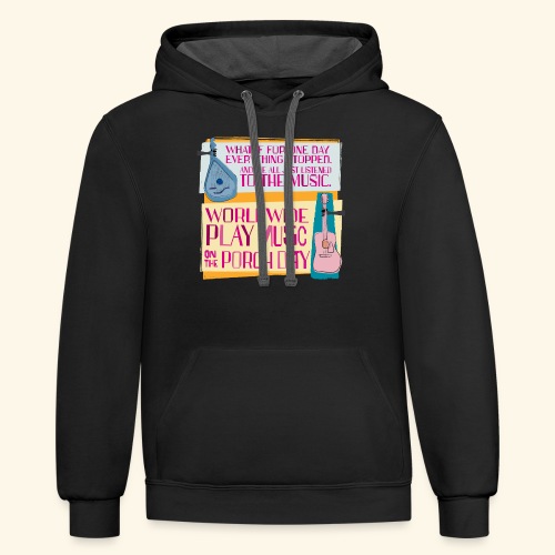 Play Music on the Porch Day 2023 - Unisex Contrast Hoodie