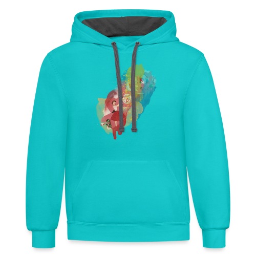 Fabulous Fifties Collage - Unisex Contrast Hoodie