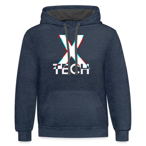 X-Tech Logo - White - Unisex Contrast Hoodie