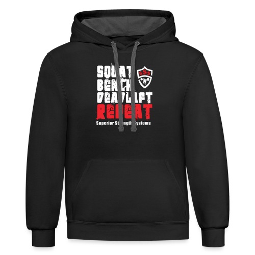 Squat Bench Deadlift Repeat with logo - Unisex Contrast Hoodie