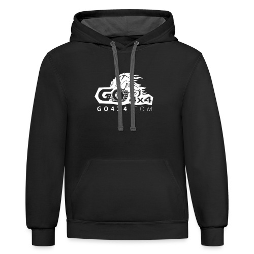 go bw white text - Unisex Contrast Hoodie