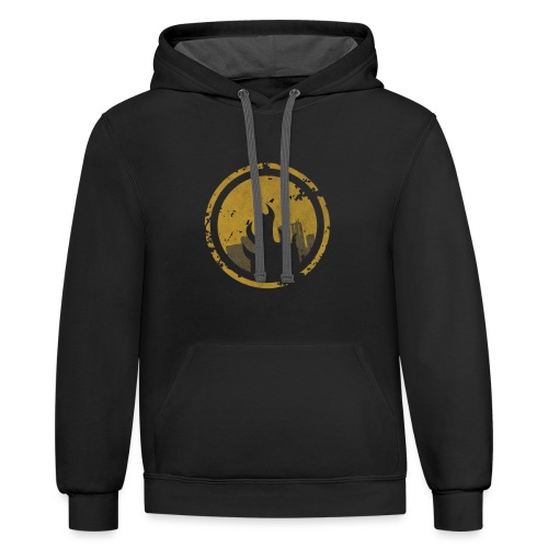 RC city distressed logo only - Unisex Contrast Hoodie