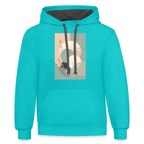 Day to Night in the Garden - Unisex Contrast Hoodie