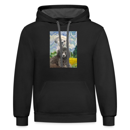 Morty and Wonton - Dogs of Modern Art - Unisex Contrast Hoodie