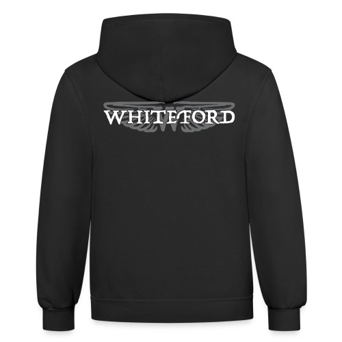WHITEFORD small wings front, large logo back. - Unisex Contrast Hoodie