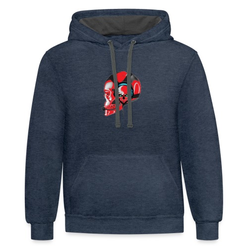 red head gaming logo no background transparent - Unisex Contrast Hoodie