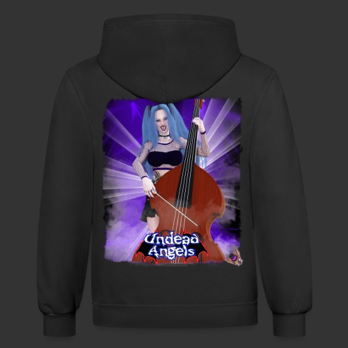 Undead Angels: Vampire Upright Bass Player Ashley - Unisex Contrast Hoodie