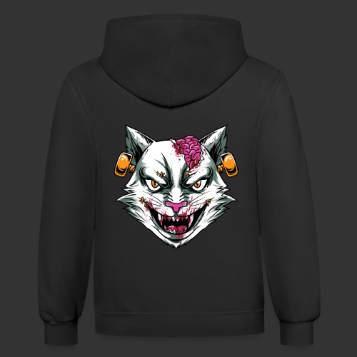 Horror Mashups: Zombie Stein Cat T-Shirt - Unisex Contrast Hoodie