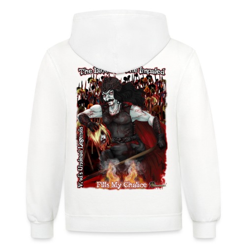 Vlad The Impaler CloseUp With Impaled - Unisex Contrast Hoodie