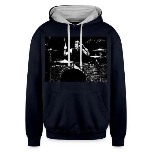 Landon Hall On Drums - Unisex Contrast Hoodie
