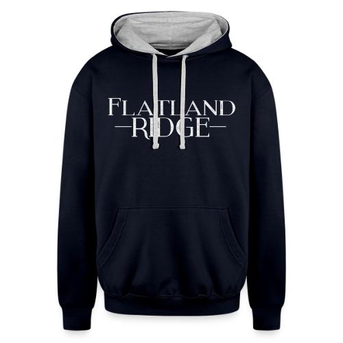 Flatland Ridge White Text Logos - Unisex Contrast Hoodie