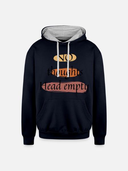 No thoughts head empty - Unisex Contrast Hoodie - navy/heather gray