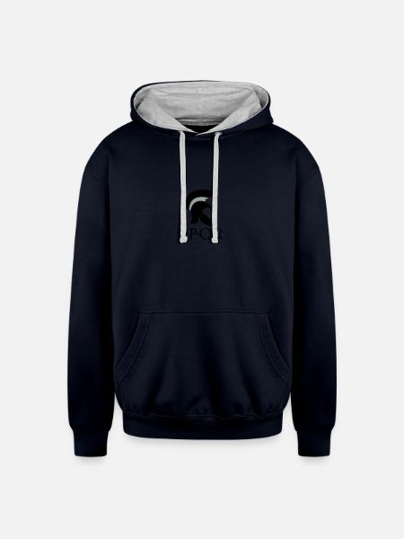 SPQR Helmet - Unisex Contrast Hoodie - navy/heather gray