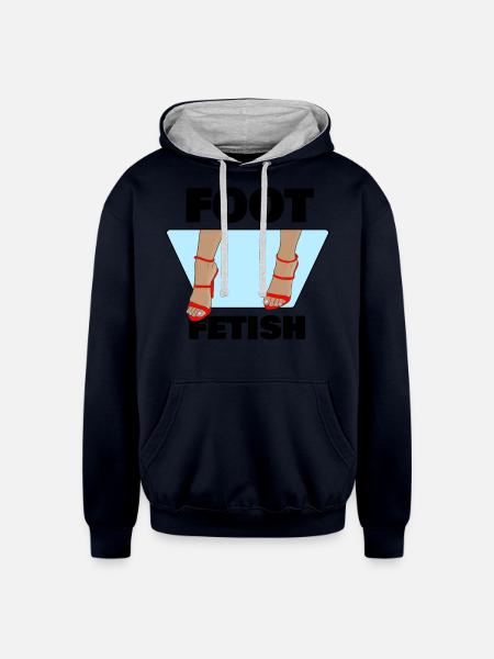 FOOT FETISH - Unisex Contrast Hoodie - navy/heather gray