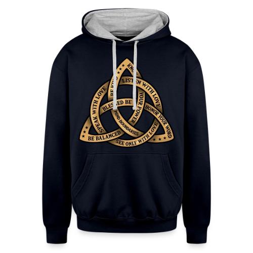 Wiccan Triquetra - Unisex Contrast Hoodie