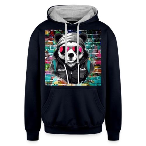 Stylish panda 2 - Unisex Contrast Hoodie
