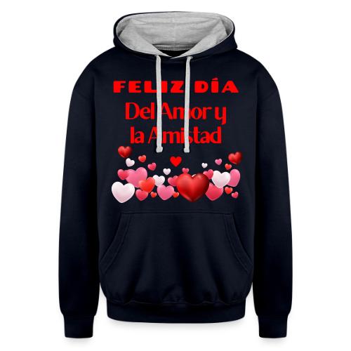 Design Happy Day of Love and Friendship, February. - Unisex Contrast Hoodie