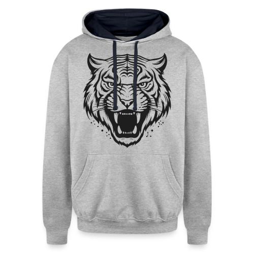 Wild Tiger Fashion, the fury of the feline tiger. - Unisex Contrast Hoodie