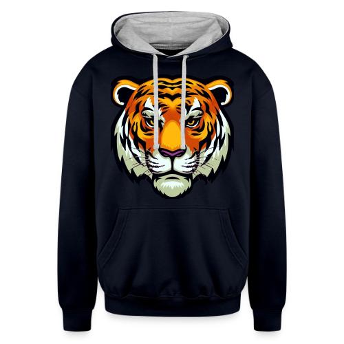 Tiger Fashion Feline Animal, Tiger Willing Success - Unisex Contrast Hoodie
