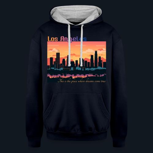 L.A. This is the place where dreams come true - Unisex Contrast Hoodie