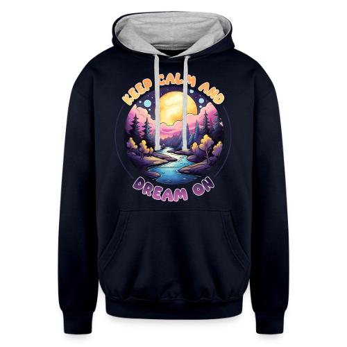 Wellness Collection - Keep Calm and Dream On - Unisex Contrast Hoodie